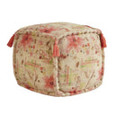 Floral Boho Square Ottoman Pouf