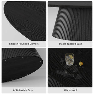 Oval Coffee Table with Fluted Design