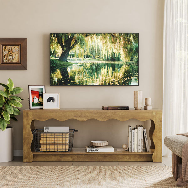 65-Inch TV Stand with Storage Cabinets & Open Shelf
