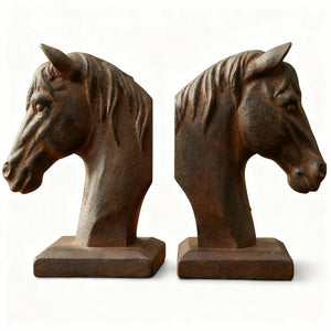 Horse Head Bookends Set – Vintage Resin Book Ends for Shelves