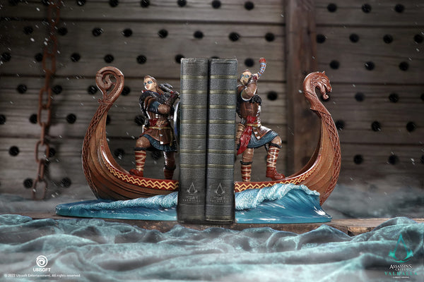 Viking Warrior Decorative Bookends – Dark Brown, 31cm