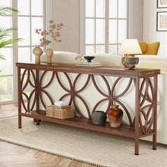 Narrow Sofa Console Table with 2-Tier Storage, 70.9"