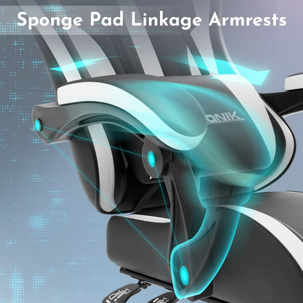Ergonomic Gaming Chair with Footrest & Lumbar Support