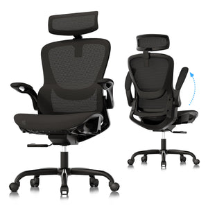 Ergonomic Mesh Office Chair with Flip-Up Armrests