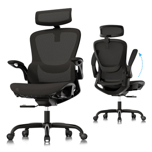 Ergonomic Mesh Office Chair with Flip-Up Armrests
