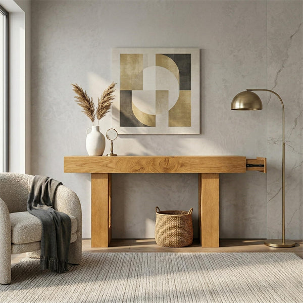 63" Farmhouse Console Table with Drawers