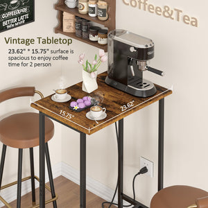 Compact Industrial Bar Height Table for Narrow Spaces