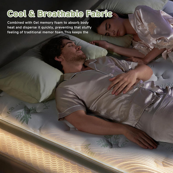 Full Size Hybrid Mattress 12 Inch – Pocket Spring, Gel Memory Foam, Cool Sleep