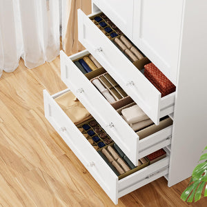 Armoire Wardrobe Closet with Mirror & Drawers