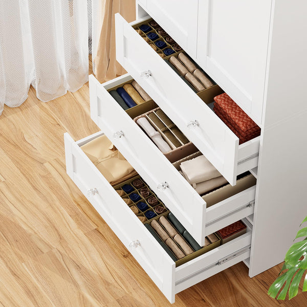 Armoire Wardrobe Closet with Mirror & Drawers