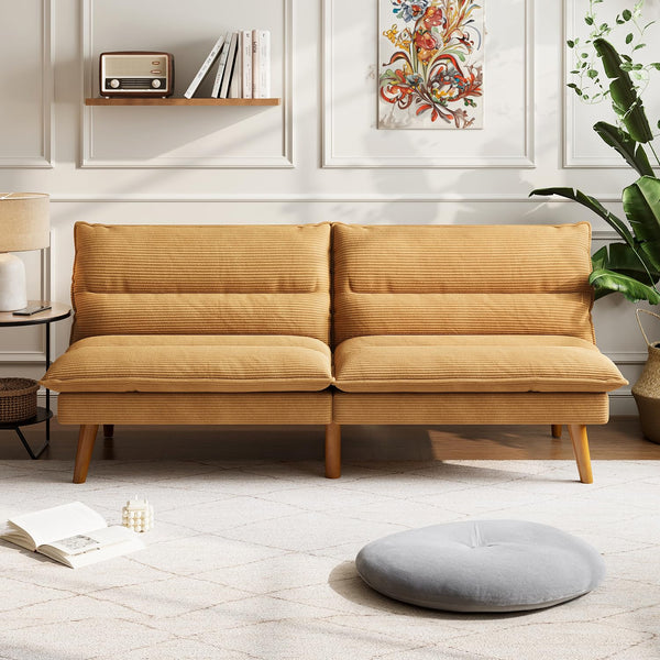 Convertible Futon Sofa Bed with Adjustable Backrest