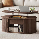 Lift Top Coffee Table with Tambour Door & Storage