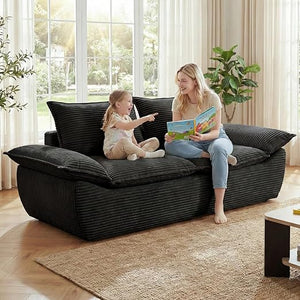 59" Boneless Loveseat Sofa – 2-Seater Foam Couch with Removable Cushions