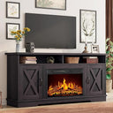 63" Farmhouse TV Stand with 26" Electric Fireplace