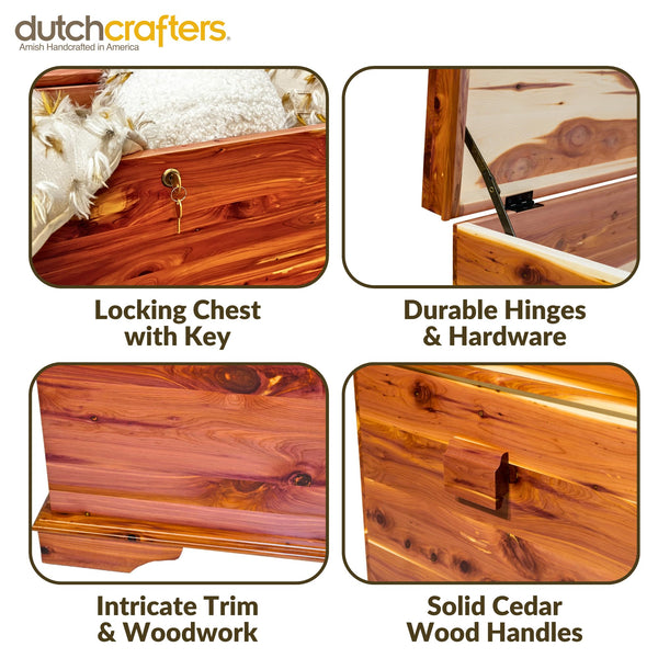 Solid Cedar Hope Chest with Lock & Key