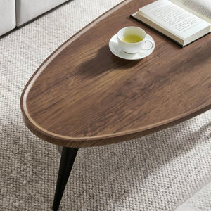 Oval Coffee Table, Two-Tier, Walnut, 47"