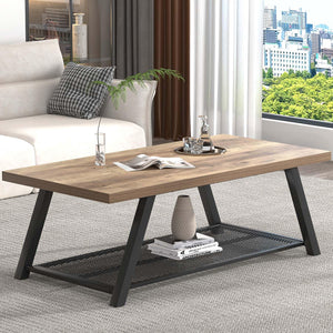 47" 2-Tier Coffee Table with Storage