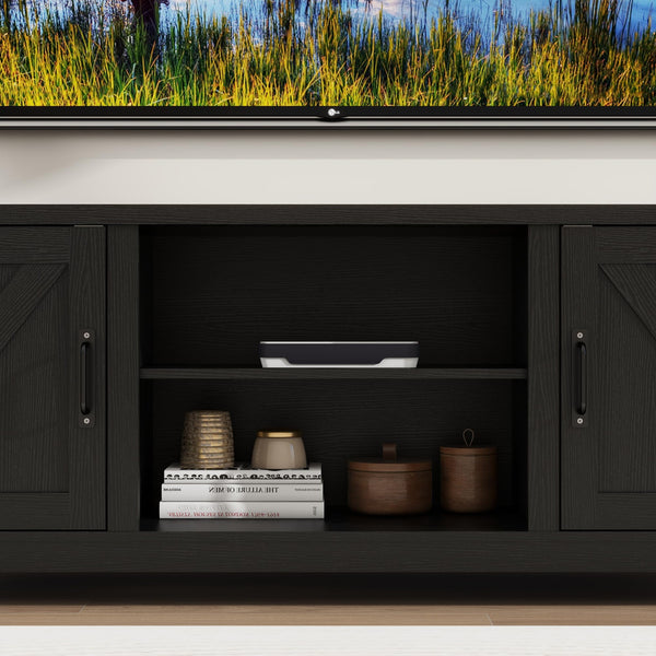 Modern Farmhouse TV Stand with Storage Cabinet