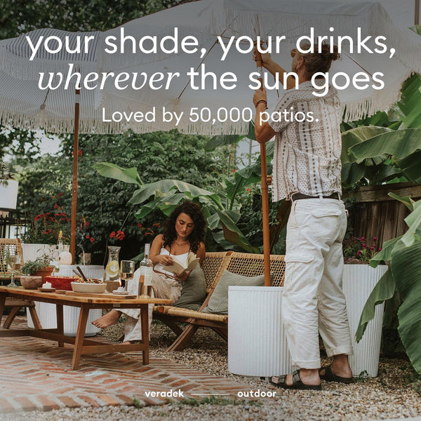 Outdoor Umbrella Side Table with Umbrella Hole
