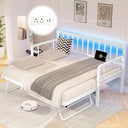 Twin Daybed with Trundle, Charging Station & LED Lights