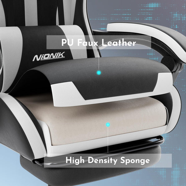 Ergonomic Gaming Chair with Footrest & Lumbar Support
