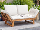 Convertible Outdoor Patio Couch with Acacia Wood Frame