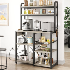 5-Tier Baker's Rack with Power Outlets & Wire Basket