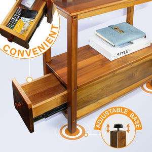 Narrow End Table with Drawer and Shelf
