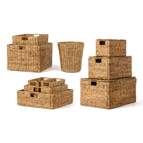 Woven Hyacinth Storage Basket Set of 10