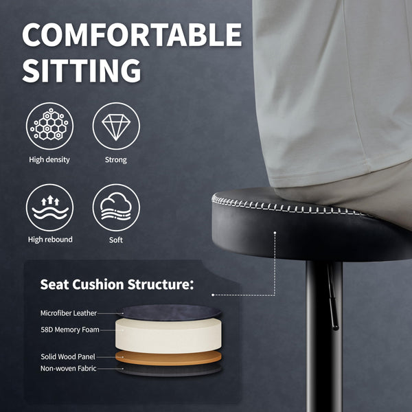 Swivel Adjustable Bar Stools Set of 2