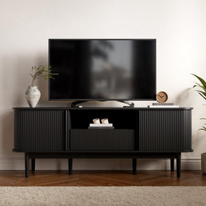 TV Stand with Sliding Doors & Storage