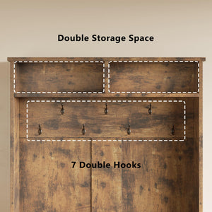 Entryway Hall Tree with Bench & Storage
