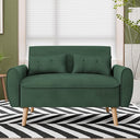 48" Corduroy Loveseat Sofa with Tufted Back & Tapered Legs