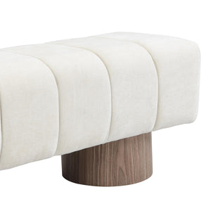 50" Chenille Fabric Upholstered Dining Bench for 2