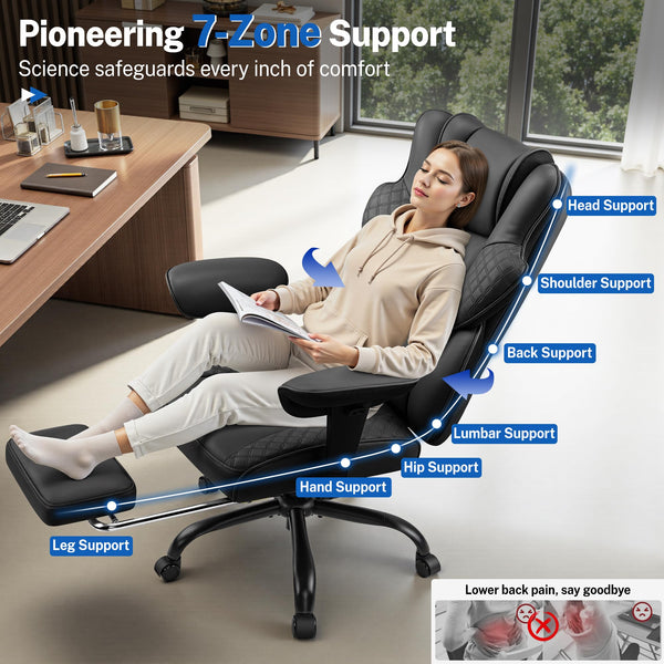 Big and Tall Ergonomic Office Chair 500lbs with Footrest