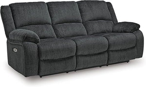 Dual Reclining Sofa with Pull Tab – Grey Chenille