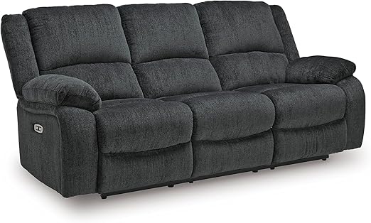 Dual Reclining Sofa with Pull Tab – Grey Chenille
