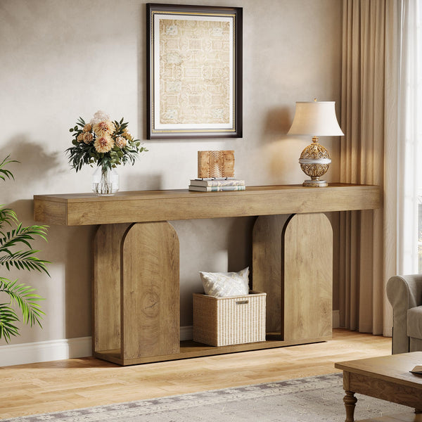 70.9-Inch Extra Long Sofa Console Table with Storage Shelf