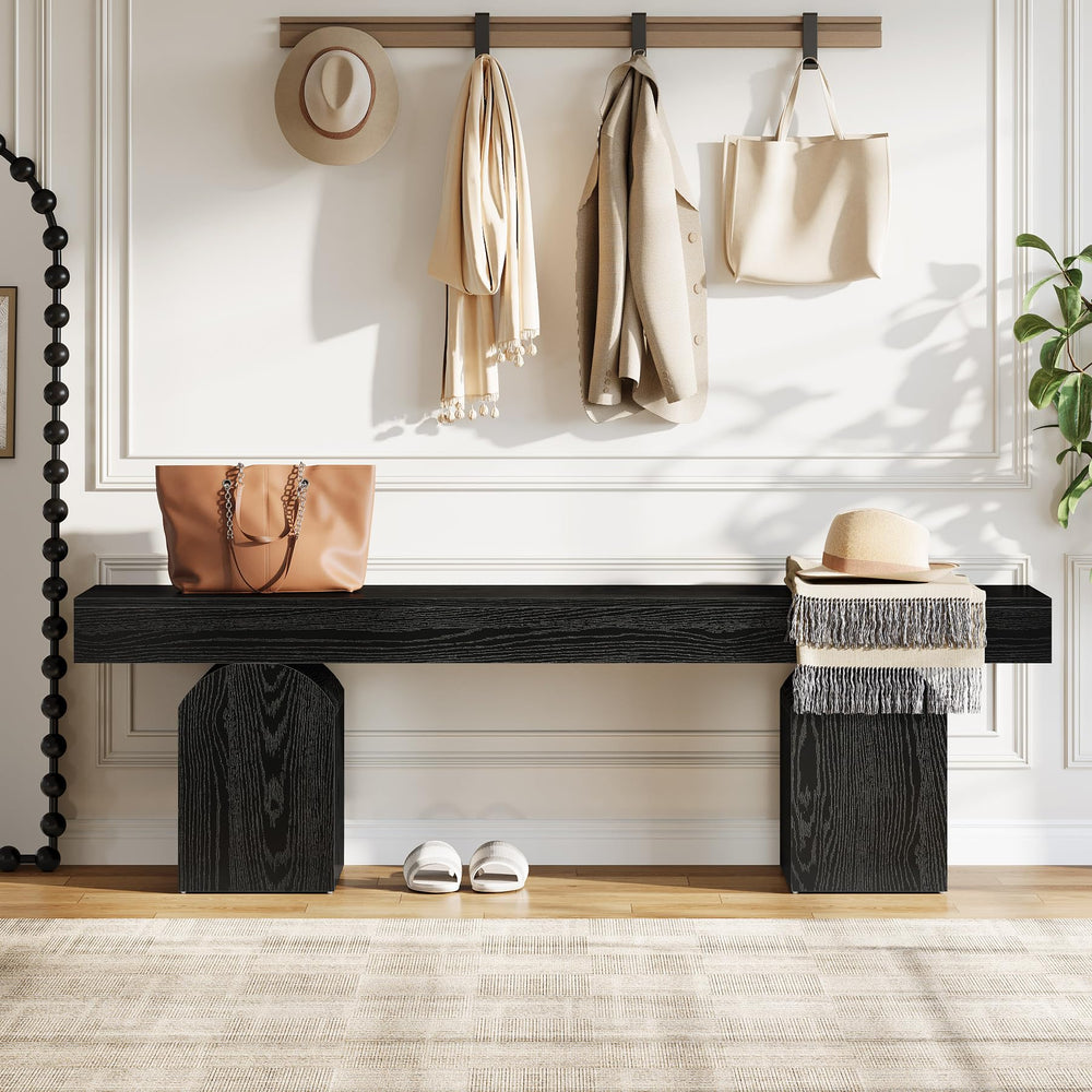 59" Entryway Bench with Arched Bases