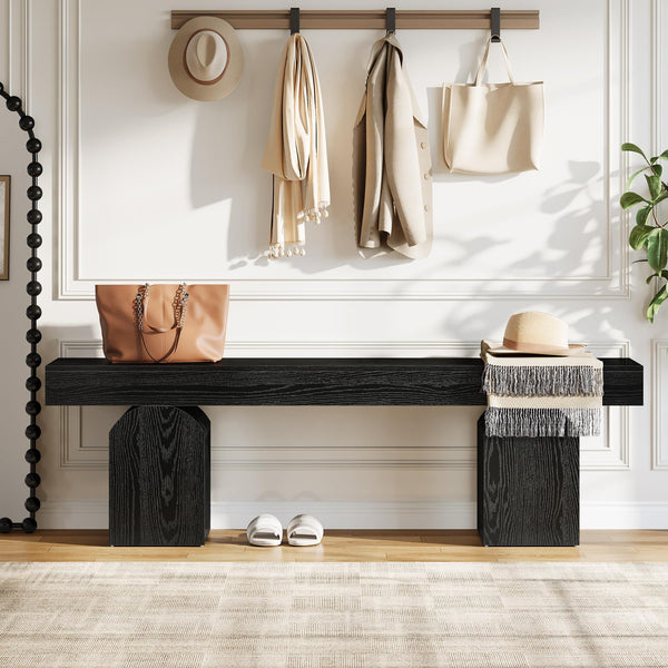 59" Entryway Bench with Arched Bases
