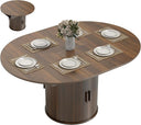 Extendable Round to Oval Dining Table with Storage Pedestal