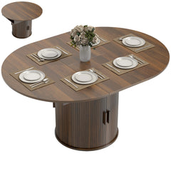 Extendable Dining Table with Storage Pedestal, Seats 4–6