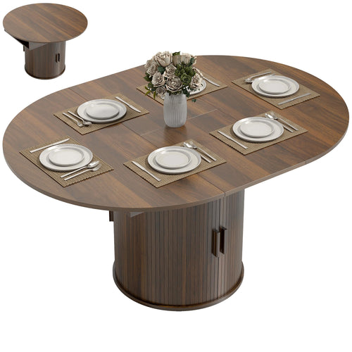 Extendable Dining Table with Storage Pedestal, Seats 4–6