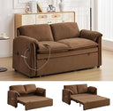 63" Velvet Pull-Out Sofa Bed – 3-in-1 Convertible Futon Loveseat