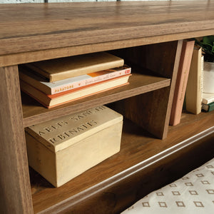 Full Queen Bookcase Headboard with Storage Shelves and Charging Station