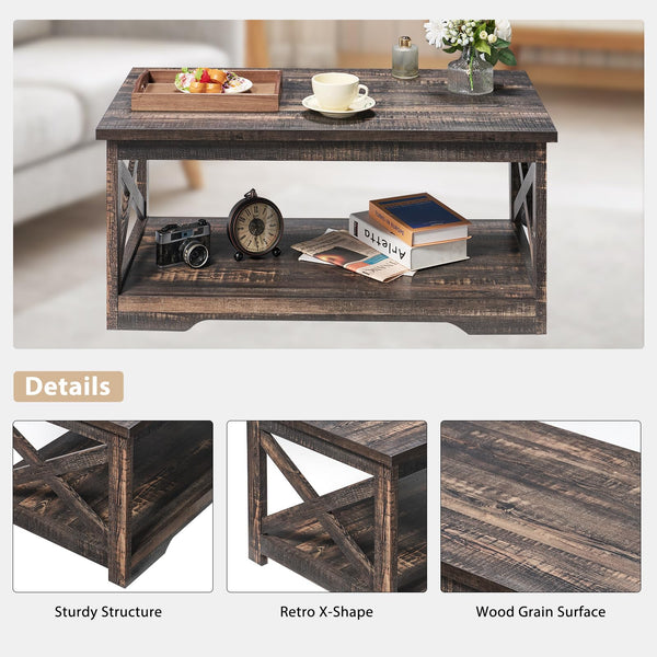 4-Piece Farmhouse Living Room Table Set