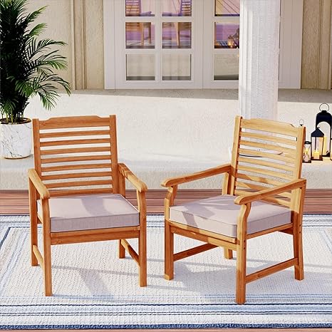 Expandable Acacia Wood Outdoor Dining Table Set with Chairs