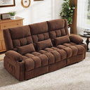 Fabric Reclining Sofa Set with Cup Holders & Side Pocket