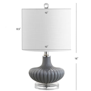 Fluted Glass Table Lamp 18" – Gray