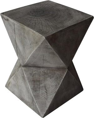 Concrete Accent Side Table – Twisted Hourglass Design